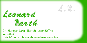leonard marth business card